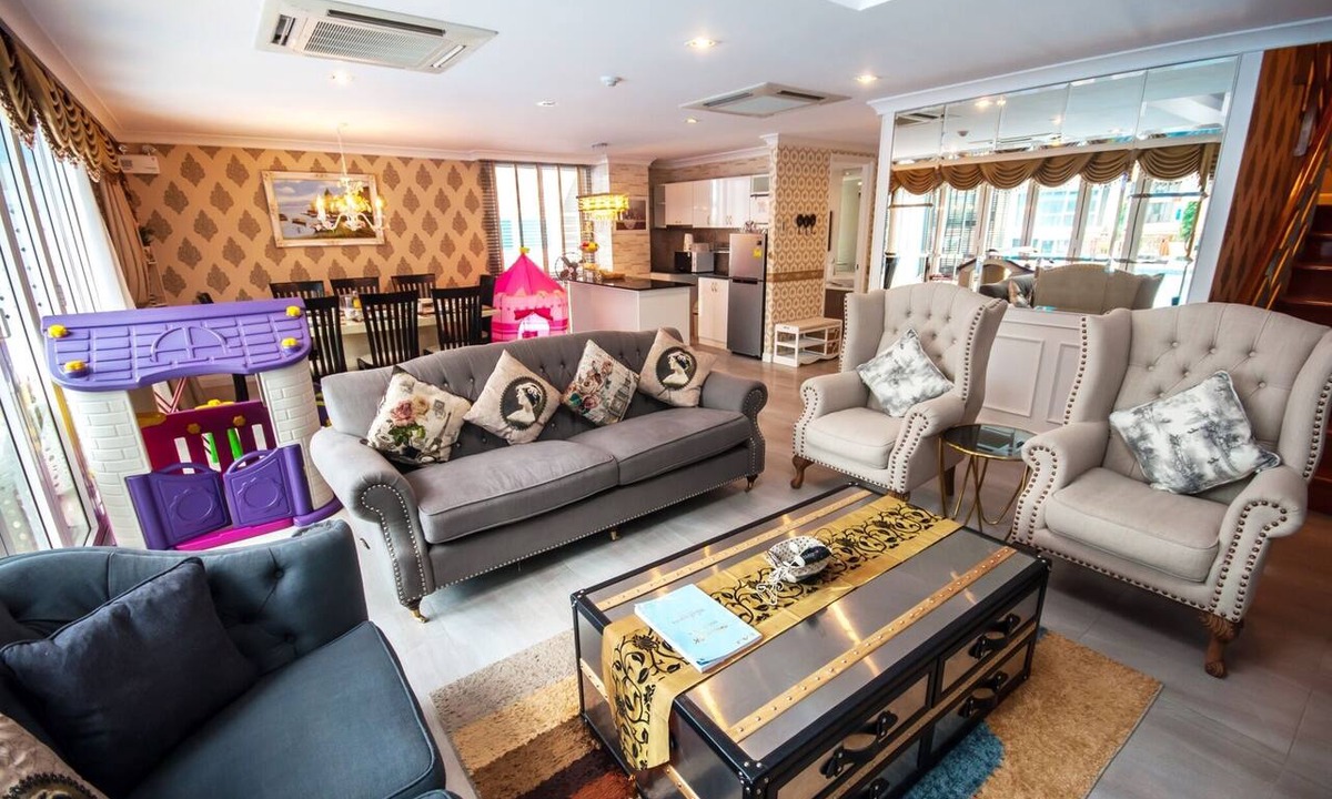 Khao Takiab Apartment | E105 Spacious Duplex 3-bedroom apartment Pool access with Playground near Beach