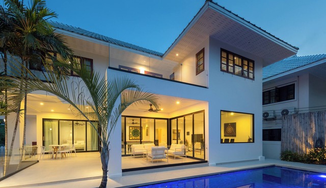 A stunning villa with tropical garden.