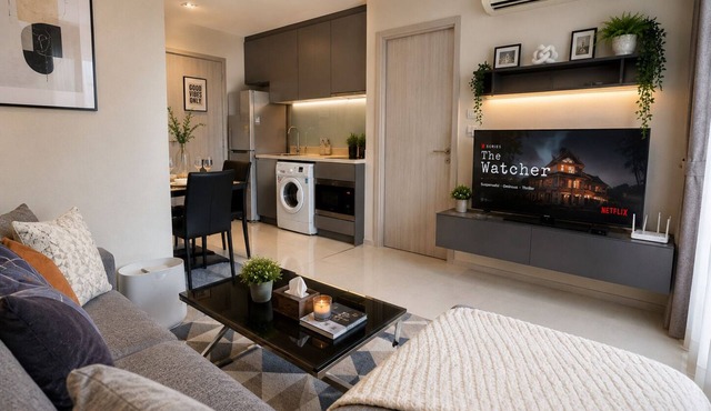 Cozy 1-bedroom apartment in soothing Krung Thep Maha Nakhon with Train Access
