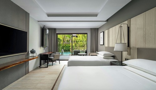 Room, 2 Double Beds, Pool Access (Pool Access)