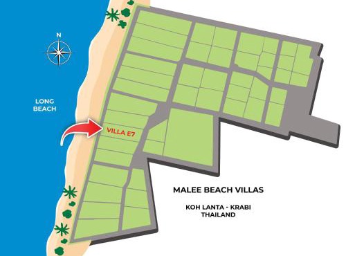 Beachfront! 3 Bedrooms - Malee Beach Villa E7 in Ko Lanta